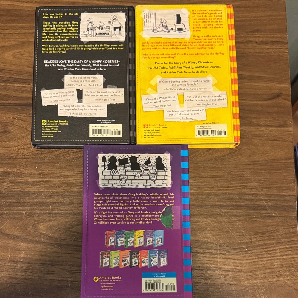 Diary of a Wimpy Kid Book Set - Black, Purple, Yellow - Picture 3 of 3